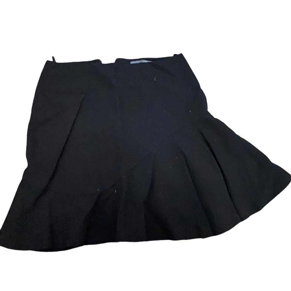 Alexander Mcqueen Wool Kickback Mini Skirt in Black